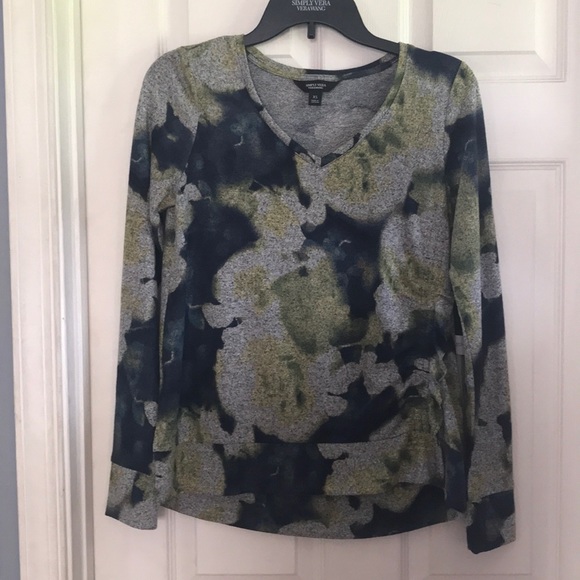 NWT Simply Vera Vera Wang ruched ruffle top - Picture 2 of 6